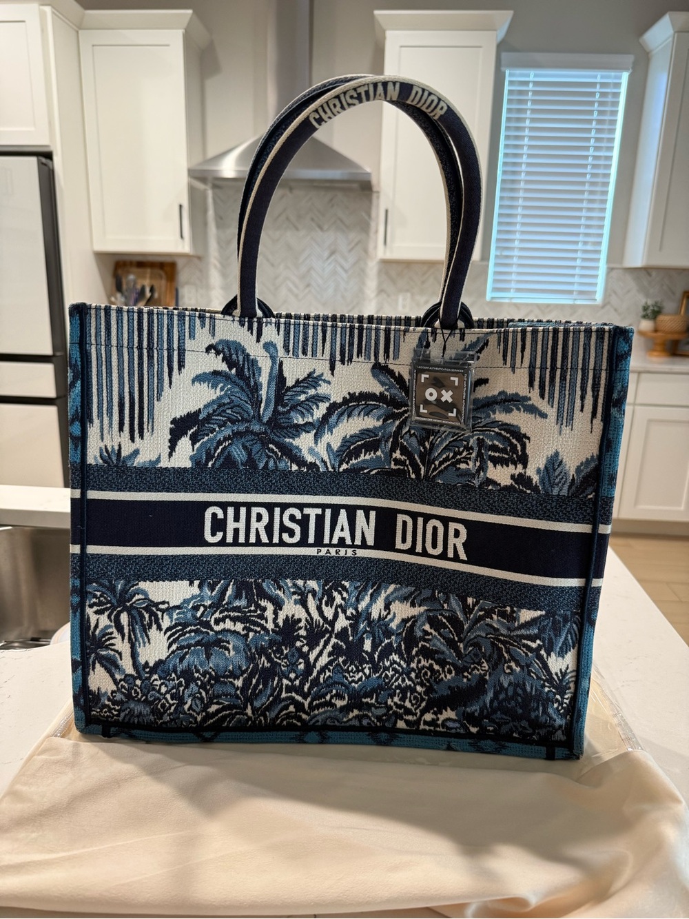 Dior Blue and White Toile Canvas Tote - Picture 10 of 10